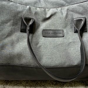 John Varvatos Men's Gray Duffel Weekender Bag